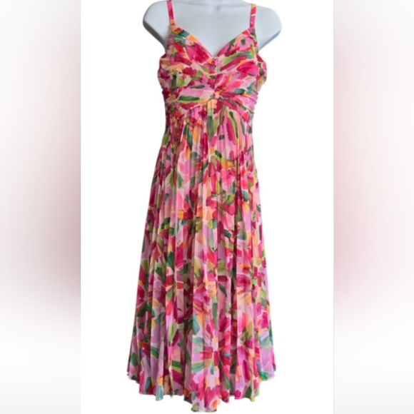 Adrianna Papell Multicolor Floral Midi Dress - Picture 4 of 7